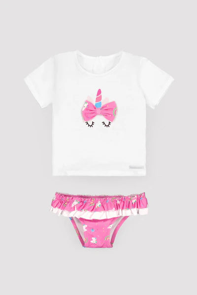 Conjunto bebé camiseta y culetín estampado unicornios Ysabel Mora