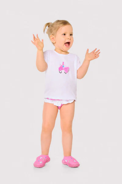 Conjunto bebé camiseta y culetín estampado unicornios Ysabel Mora
