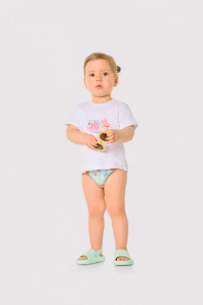 Conjunto bebé camiseta y braguita estampado fauna marina Ysabel Mora