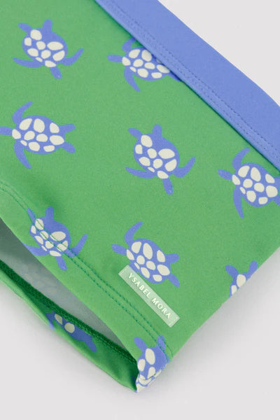 Bañador bóxer bebé estampado tortugas verde Ysabel Mora
