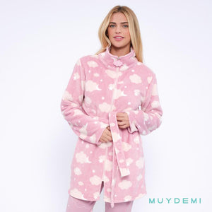 bata de mujer coralina estampado nubes muydemi