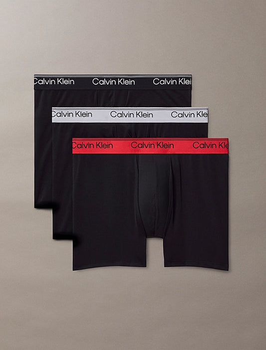 Pack 3 boxer tipo briefs negros microfibra transpirable MICROFIBER STRETCH CALVIN KLEIN