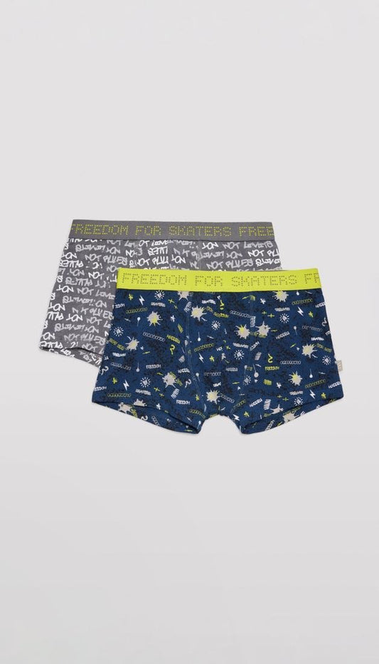Pack 2 Boxer infantiles algodón estampado Skaters Ysabel Mora