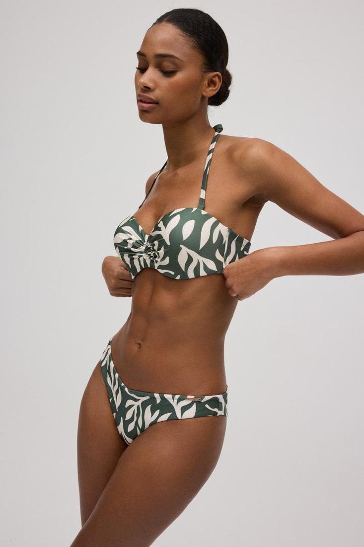 Bikini bandeau push up copa B y braga brasileña estampado hojas YSABEL MORA