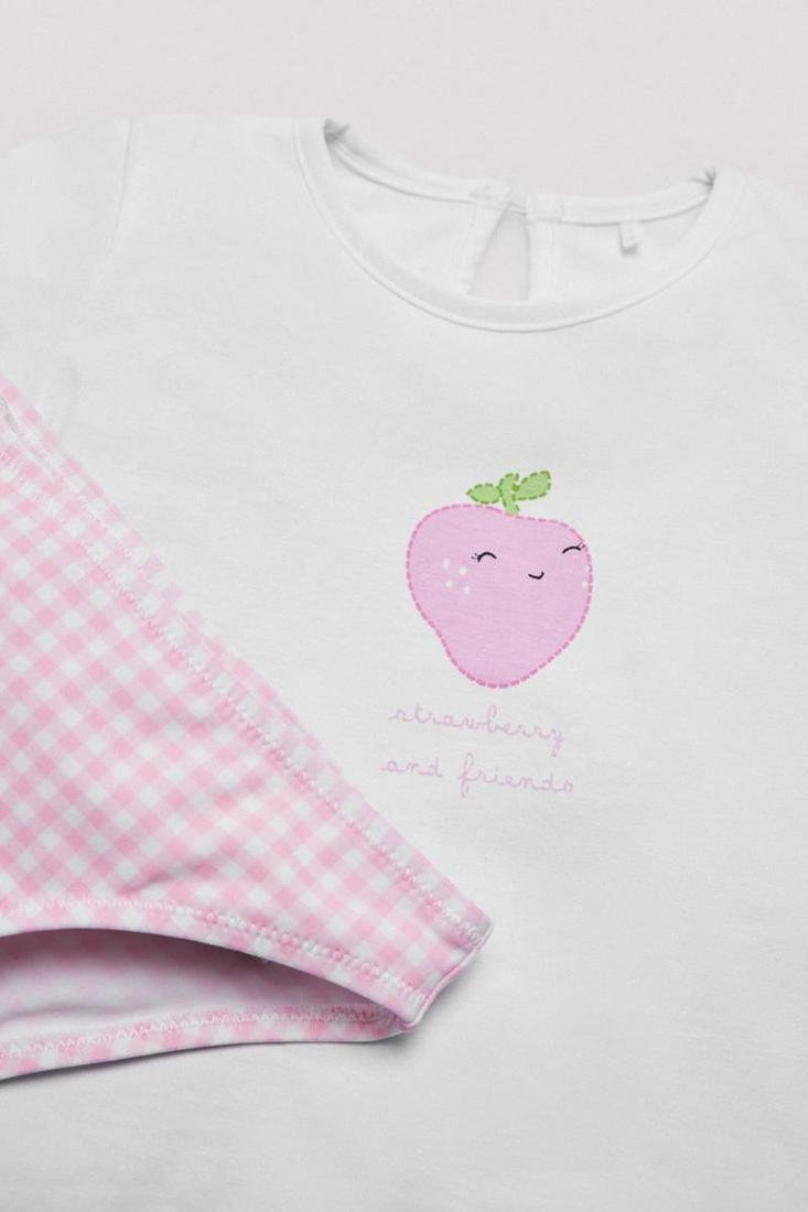 Conjunto de camiseta y bañador bebé estampado fresas Ysabel Mora