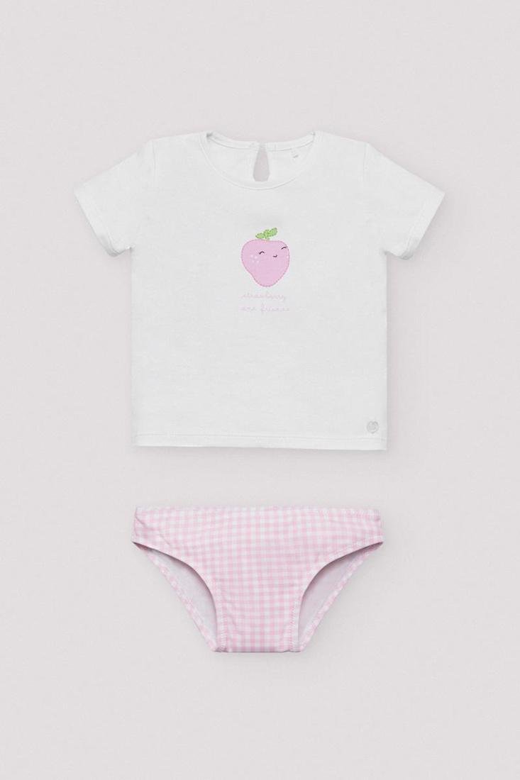 Conjunto de camiseta y bañador bebé estampado fresas Ysabel Mora