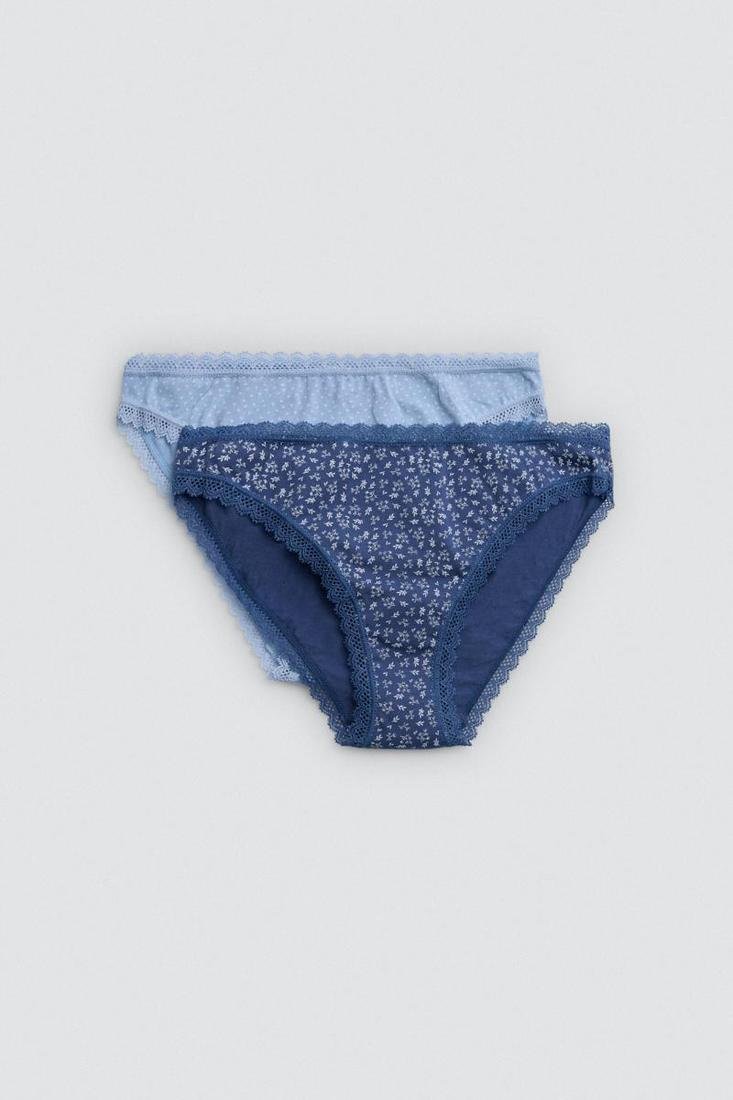 Pack 2 bragas mujer talle bajo algodón estampado YSABEL MORA