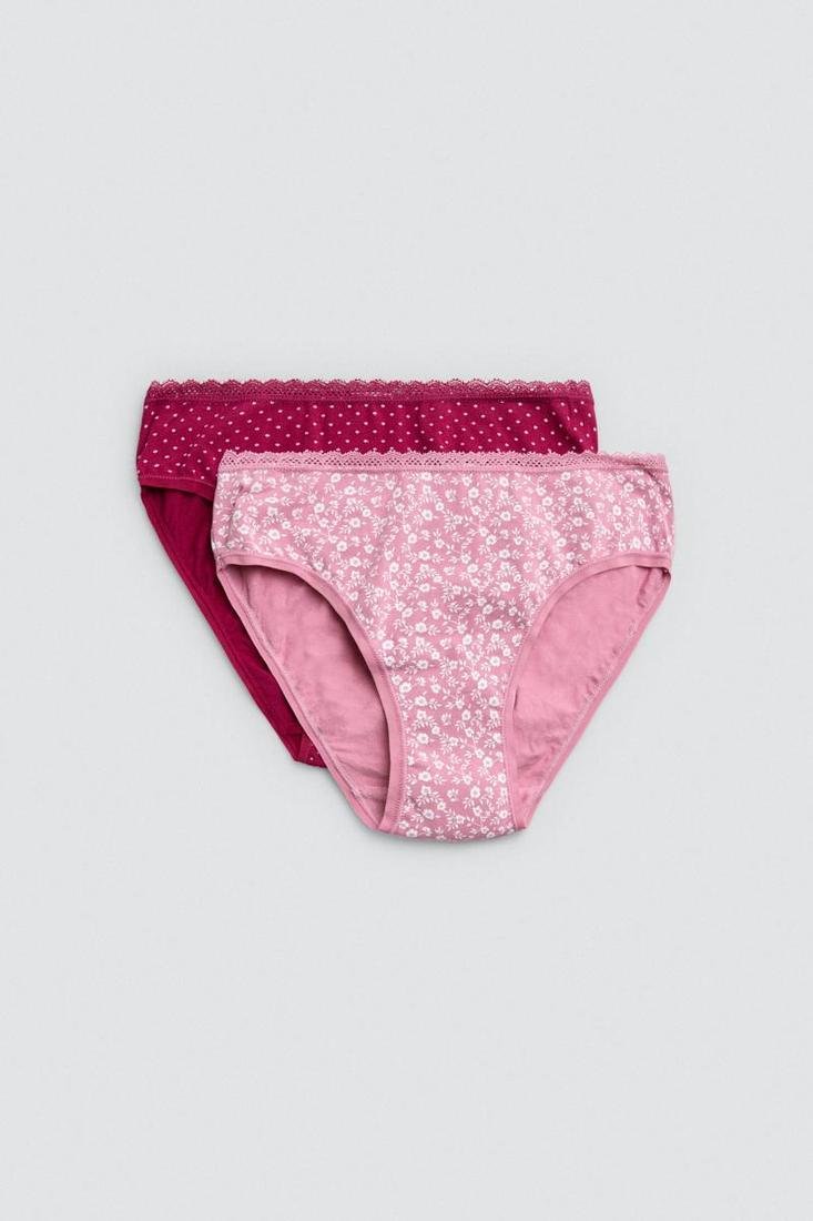Pack 2 bragas mujer talle medio algodón estampado YSABEL MORA