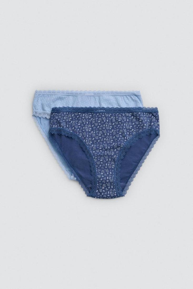 Pack 2 bragas mujer talle medio algodón estampado YSABEL MORA