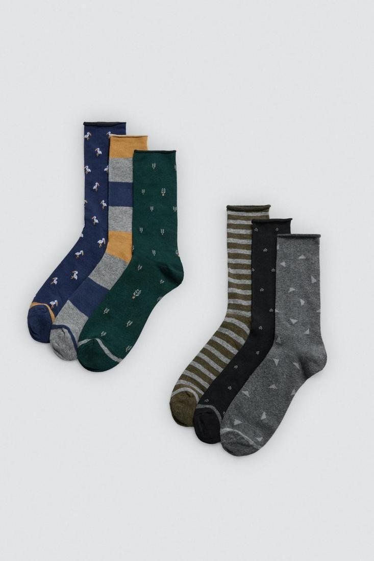 Pack 3 Calcetines hombre estampados SIN PUÑO YSABEL MORA