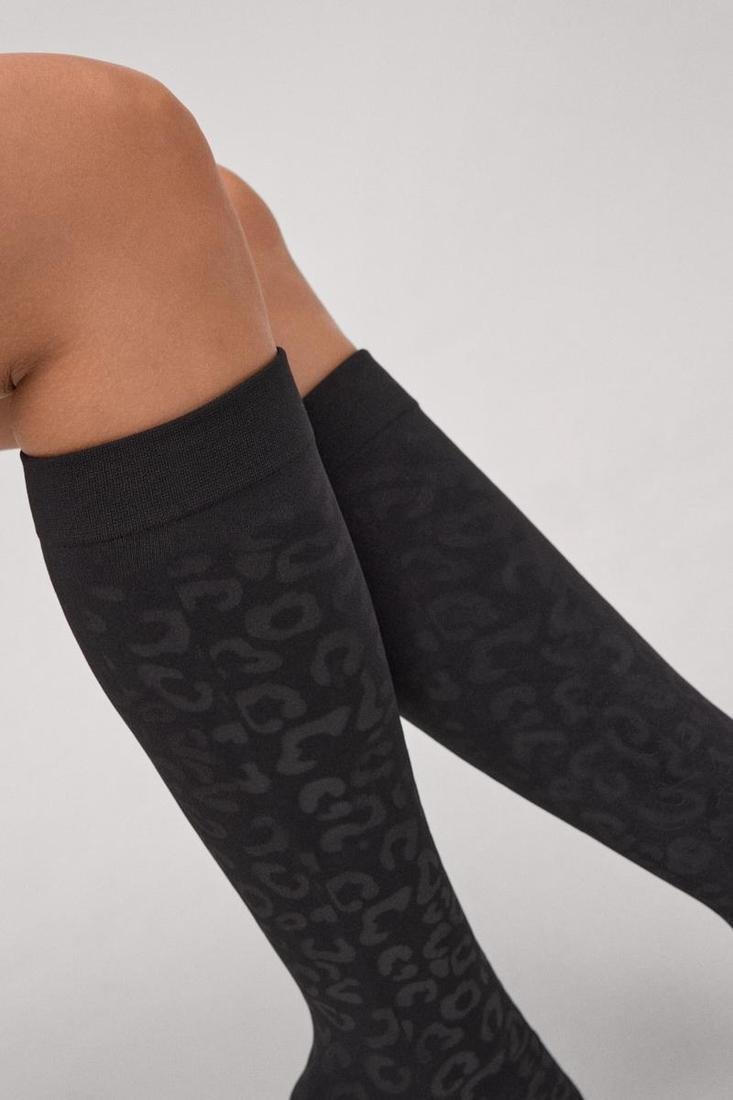 Media calcetín térmica 140 deniers animal print YSABEL MORA