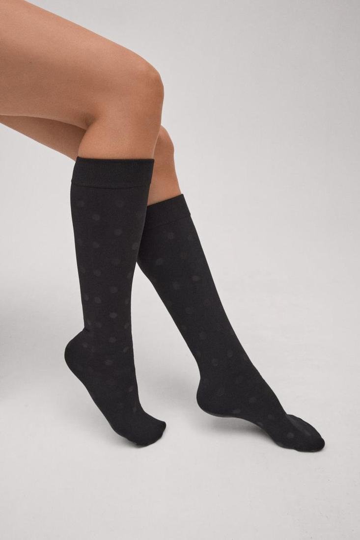 Media calcetín térmica 140 deniers lunares labrados YSABEL MORA