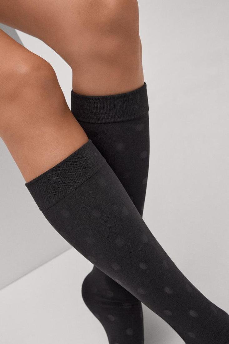 Media calcetín térmica 140 deniers lunares labrados YSABEL MORA