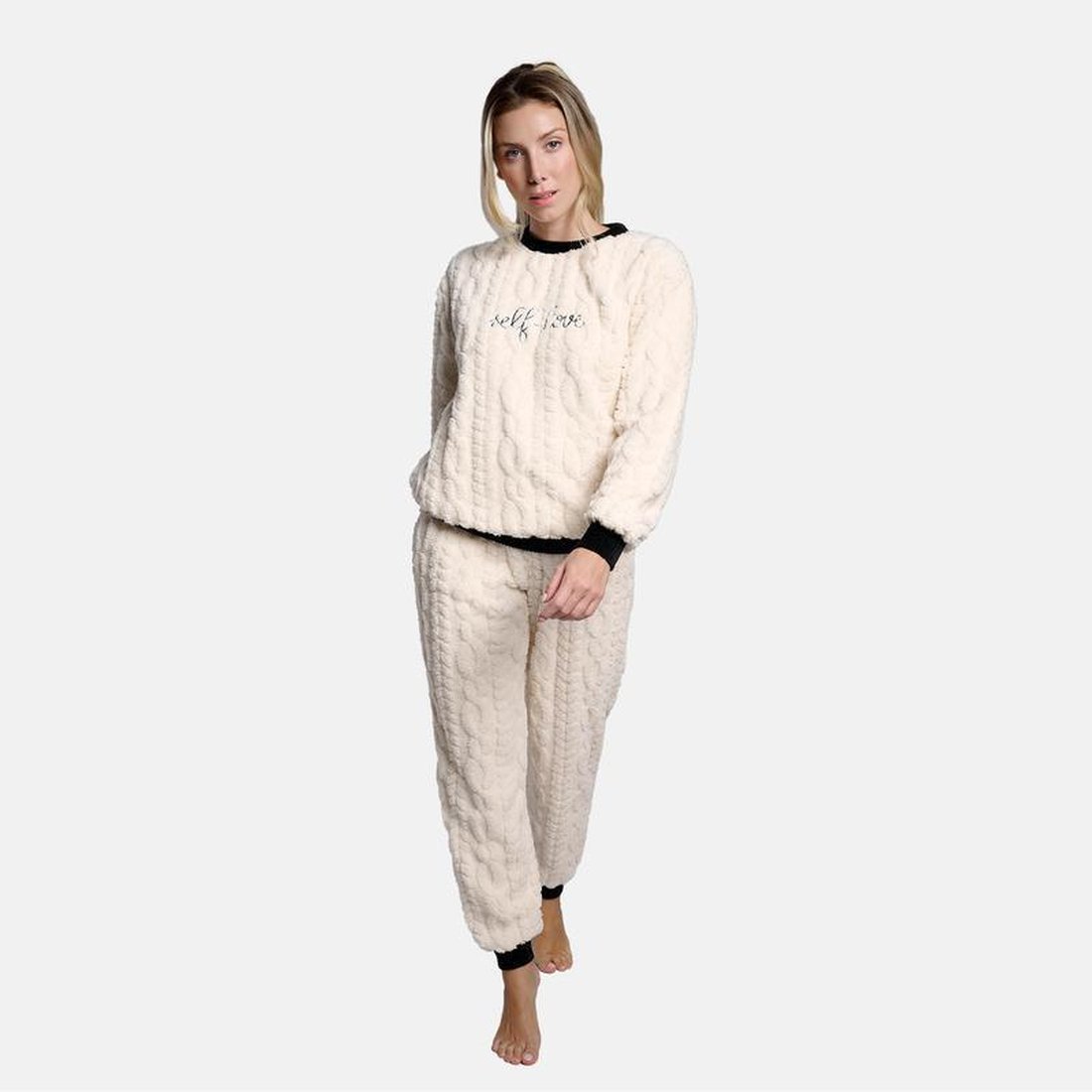 Pijama mujer tejido borreguito labrado MUYDEMI by YSABEL MORA