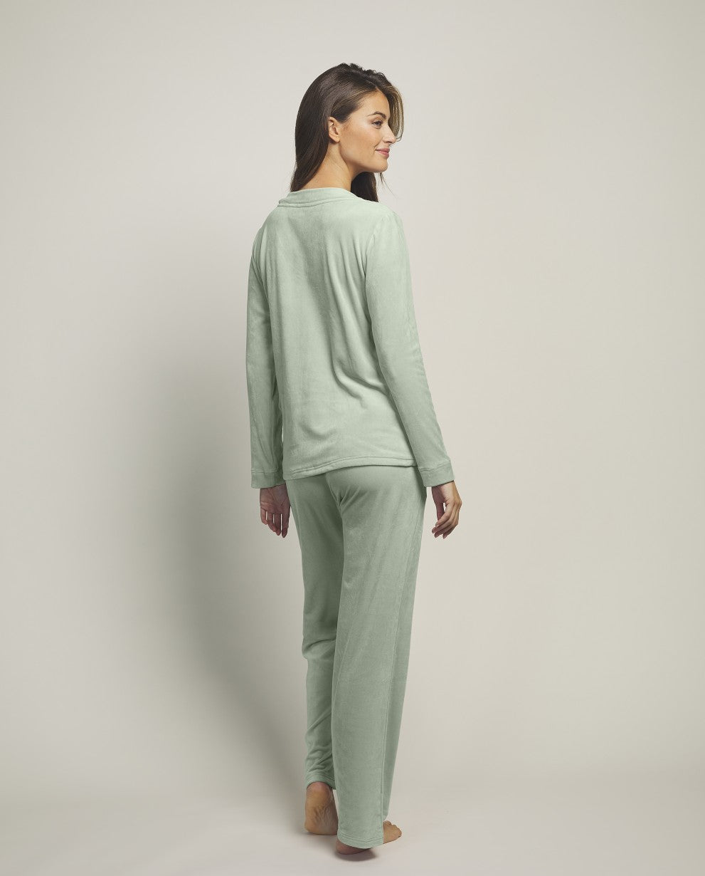 Pijama mujer punto suave cuello pico SELMARK