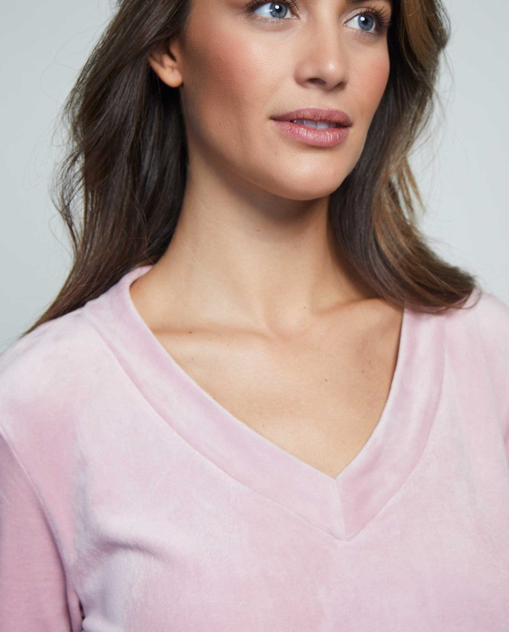 Pijama mujer punto suave cuello pico SELMARK