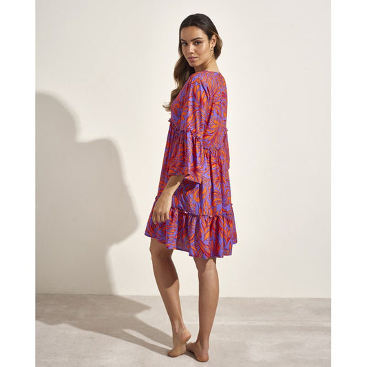 Vestido blusón naranja estampado SELMARK