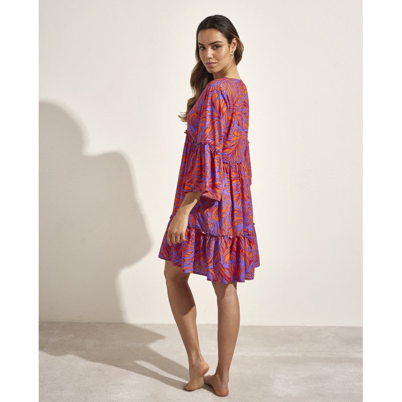 Vestido blusón naranja estampado SELMARK