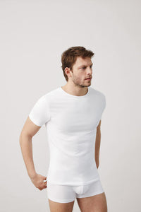 camiseta interior hombre algodón manga corta cuello redondo ysabel mora