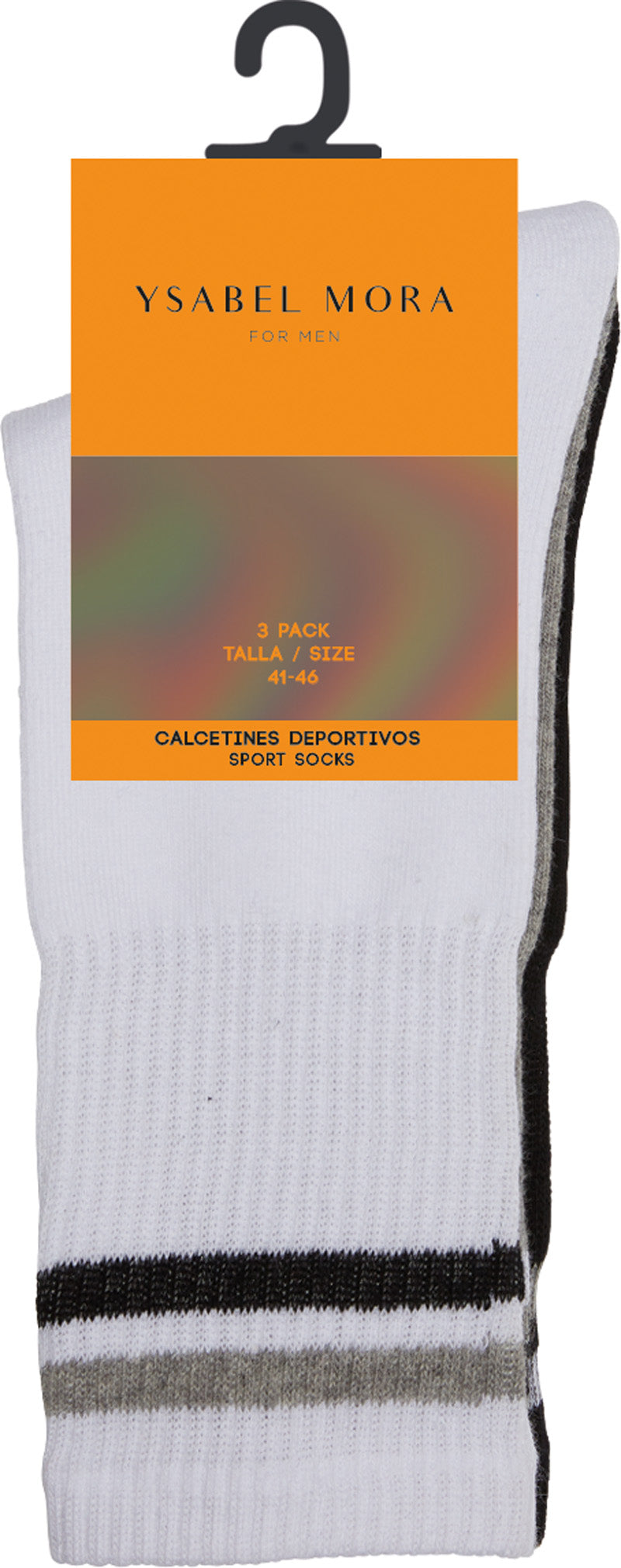 Pack de 3 calcetines deportivos de hombre de algodón YSABEL MORA