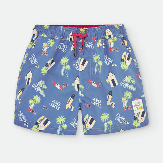 Bañador hombre de secado rápido "Surf Day" Waterlemon hasta talla 3XL