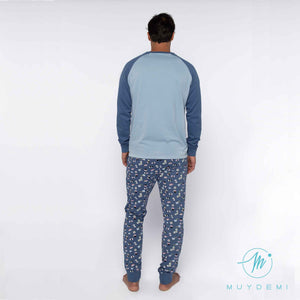 Pijama hombre algodón invierno "Roll vibes only" MUYDEMI