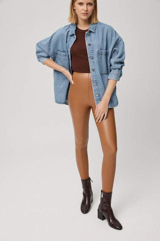 Legging mujer TÉRMICO con exterior de polipiel Ysabel Mora hasta talla XXL
