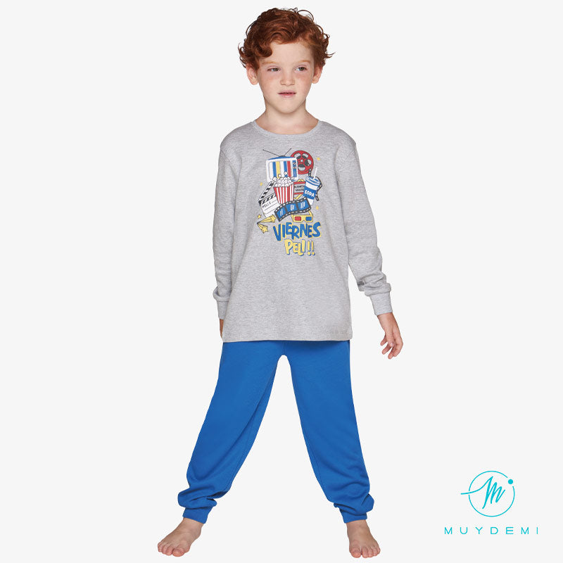 Pijama niño "Palomitas y Netflix" MUYDEMI
