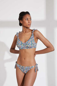 Braga bikini anudada en los laterales COMBINABLE para bikini estampado floral YSABEL MORA