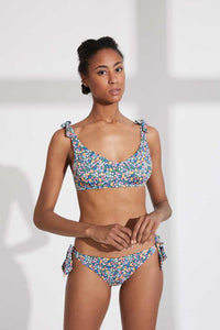 Braga bikini anudada en los laterales COMBINABLE para bikini estampado floral YSABEL MORA