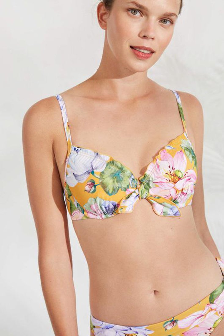 Top bikini COMBINABLE con aro y foam estampado floral copa D YSABEL MORA