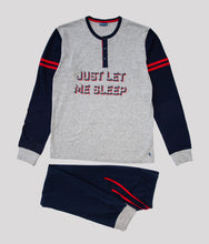 Cargar imagen en el visor de la galería, Pijama hombre algodón manga larga &quot;Just let me sleep&quot; ABANDERADO