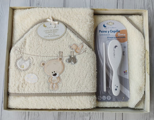 capa de baño algodón bebé beige Interbaby