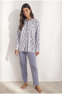 Pijama mujer estampado floral con cuello abotonado SELMARK