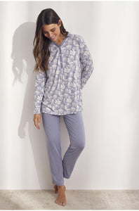 Pijama mujer estampado floral con cuello abotonado SELMARK