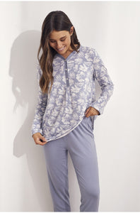 Pijama mujer estampado floral con cuello abotonado SELMARK