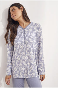 Pijama mujer estampado floral con cuello abotonado SELMARK