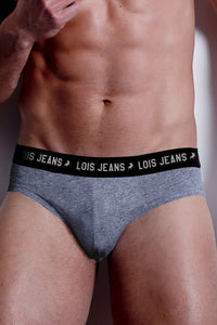 Pack 3 Slip hombre Lois goma vista con logo