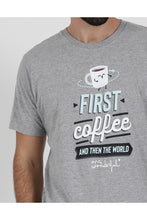 Cargar imagen en el visor de la galería, Pijama de hombre Mr. Wonderful &quot;First coffee and then the world&quot;