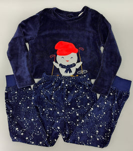 Pijama infantil de coralina con pollito esquiando MINI&ME