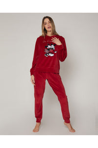 Pijama de mujer terciopelo "Je t´aime" Minnie Mouse  Admas