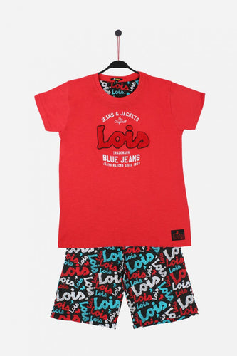 Pijama de niño manga corta y pantalón corto Lois