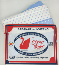 Cargar imagen en el visor de la galería, Juego sabanas pirineo Cisne Rojo ABRIL (largo hasta 2 metros)