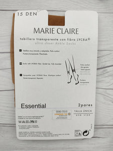 Pack 2 pares media tobillera Transparente 15Den MARIE CLAIRE