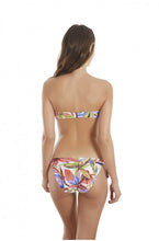 Cargar imagen en el visor de la galería, Top de bikini bandeau estampado sobre fondo blanco Selmark copas B-C-D-E