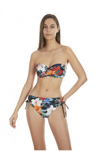 Cargar imagen en el visor de la galería, Sujetador bikini bandeau con aro estampado lirios copas B, C y D de Selmark