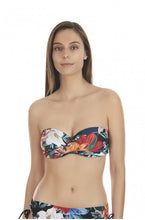 Cargar imagen en el visor de la galería, Sujetador bikini bandeau con aro estampado lirios copas B, C y D de Selmark