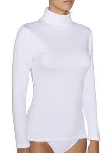 Camiseta Barata Mujer Térmica Manga Larga Cuello Alto Ysabel Mora Color  Blanco Talla S (48)