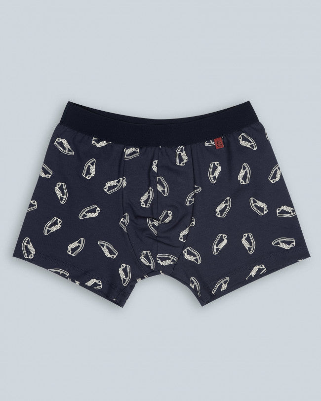 Boxer niño algodón goma vista estampado zapatillas Set