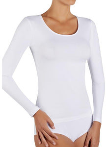 camiseta de mujer de manga larga de algodón ysabel mora